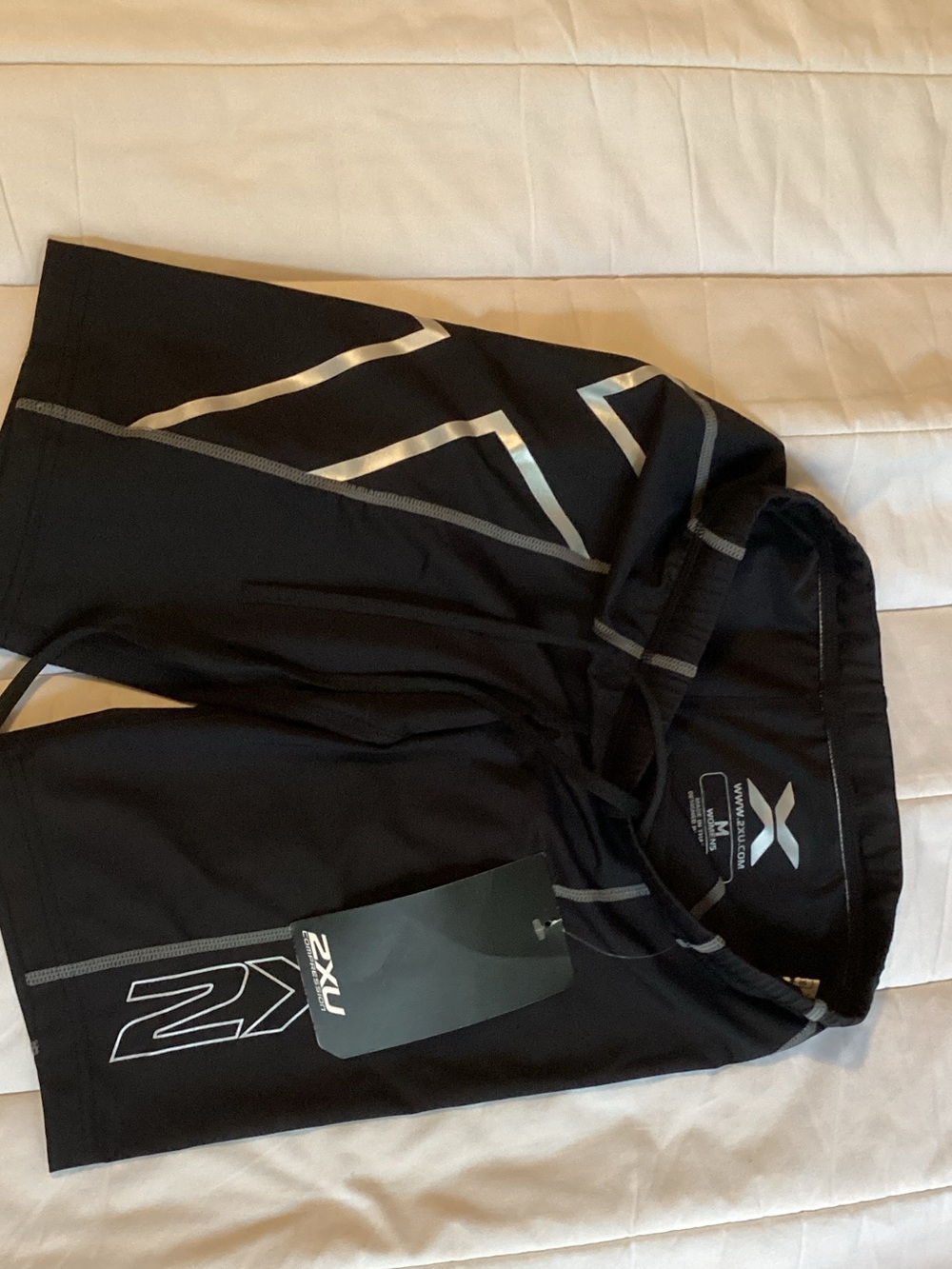 2XU Black Performance Bicycle Shorts with Reflective Accents